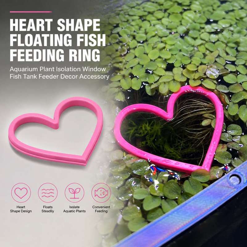 Aquarium Fertilizer - 하트 모양의 물고기 먹이 공급 링