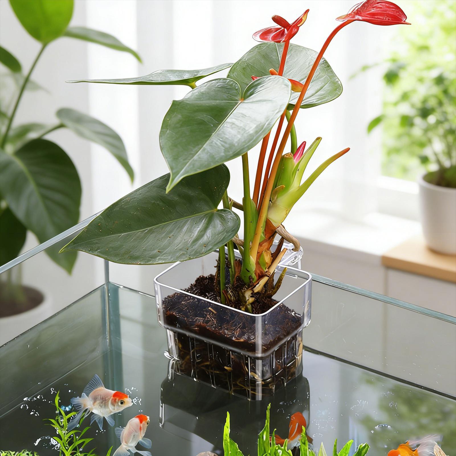 투명한 걸이형 수족관 식물 홀더 화분 - 어항 수경재배 - Plant Aquarium Pot 리뷰 및 가격