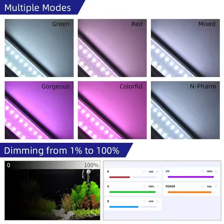 위크 아쿠아 S 시리즈 RGB+UV 풀 스펙트럼 자연  - Aquarium Plants Live 리뷰 및 가격