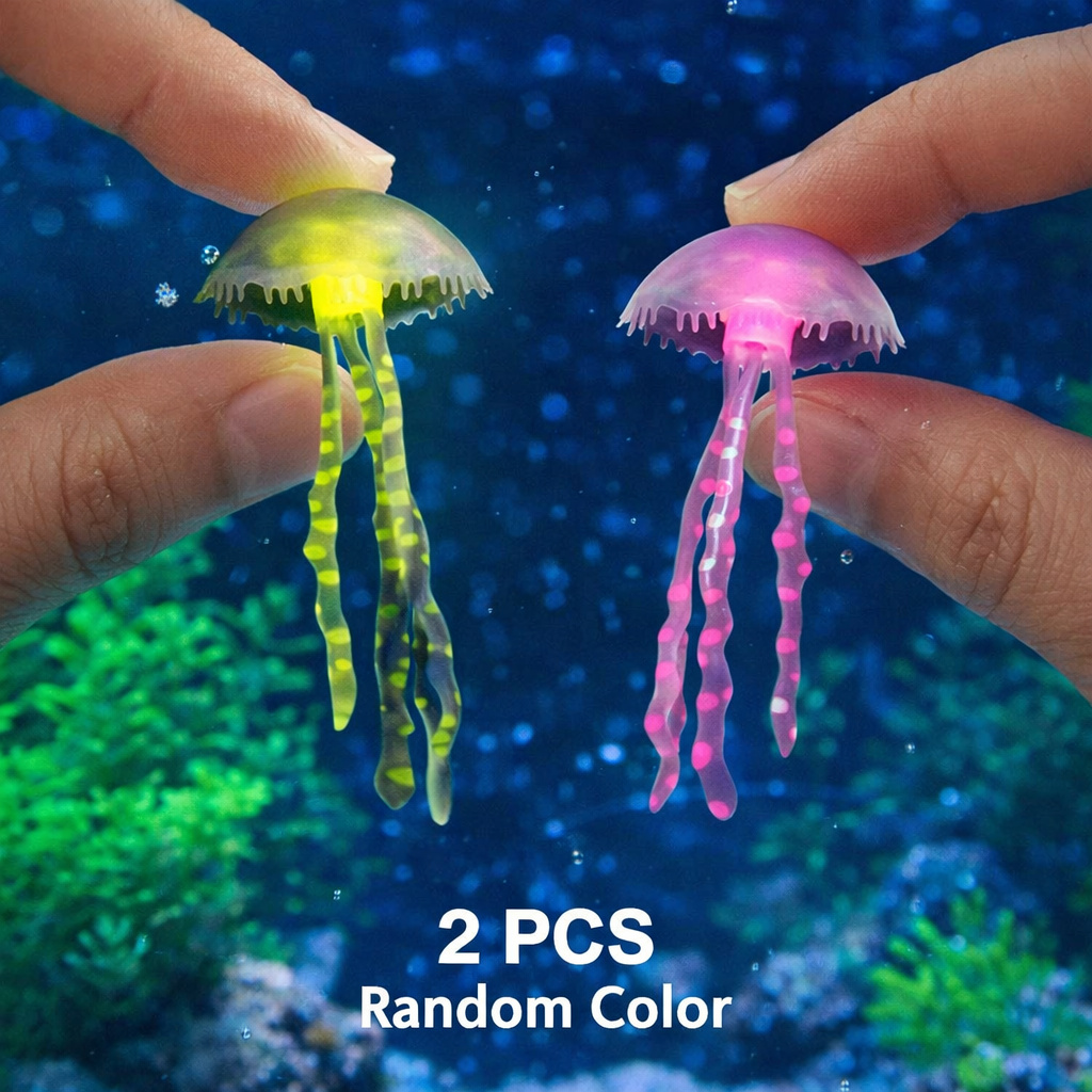 빛나는 시뮬레이션 해파리 2개 무작위 색상 플로팅 수족 - Aquarium Plants Live 리뷰 및 가격
